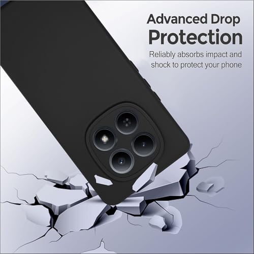 Image of SBMS Silicone Back Cover Case for Redmi Note 15 5G / Poco M8 5G | Soft Micro-Fibre Lining Inside | Camera Protection Bump | Shockproof Back Cover Case for Poco M8 5G (Candy Cloth Black)