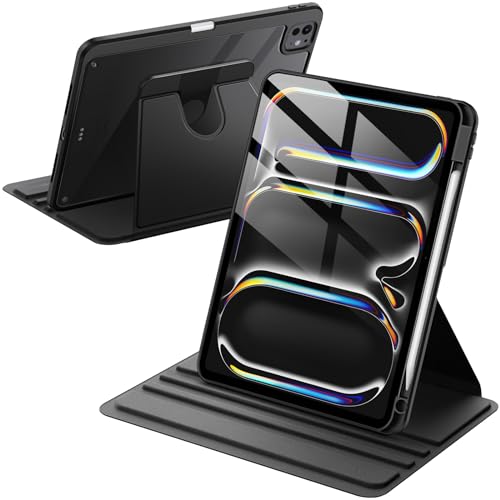 Protector privacidad y funda giratoria iPad Pro 11 M5 M4 JETech pack total 2