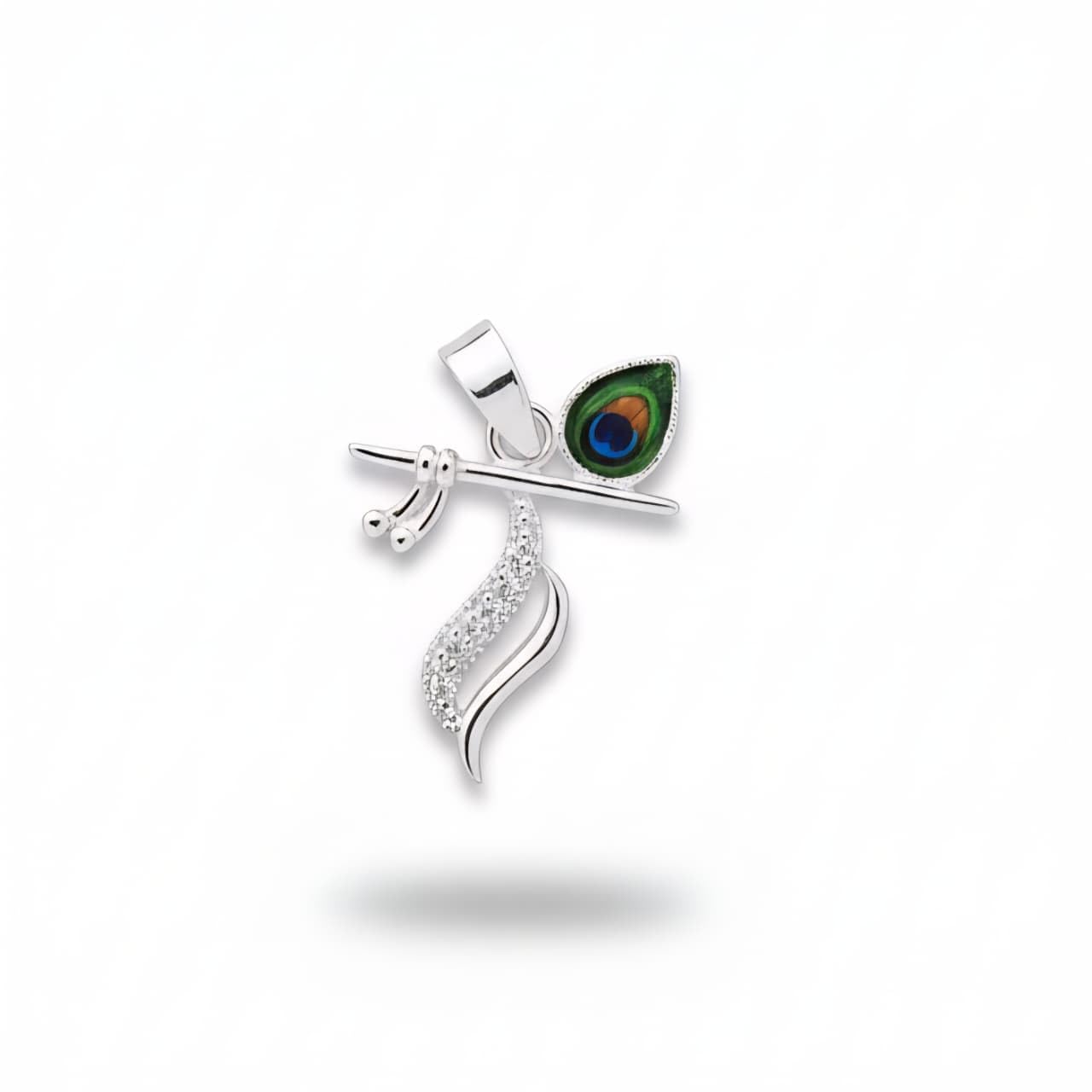 nemichand jewels 925 Sterling Silver Shree Krishna Flute Pendant for Men & Women-picture-37