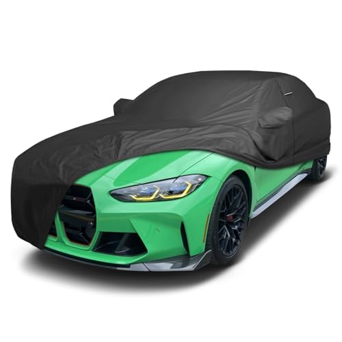 Image of iCarCover Premium Custom Car Cover for 2015-2025 BMW M3 Sedan Heavy Duty Waterproof All Weather Rain Snow UV Sun Protector Custom Fit Full Exterior Indoor Outdoor Protection Car Cover (Black)