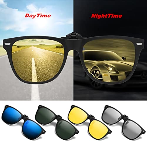 Image of Sunglasses fit over Glasses Clip On Polarized sunglasses for Prescription Glasses Flip Up Fishing Driving Glasses