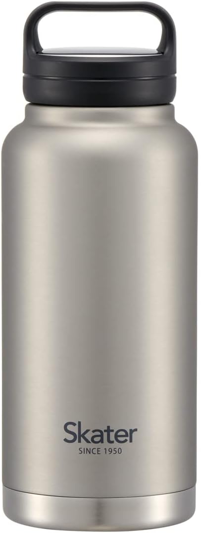 Skater STSC10 Water Bottle, Direct Drinking, Mug Bottle, Silver, Diameter 3.6 x Height 9.4 inches (91 x 241 mm), 33.8 fl oz (1,000 ml), Hot and Cold Retention, Stainless Steel, Screw Handle Included