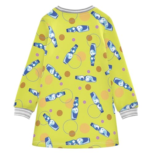 Carbonat Drink Girls Dresses Long Sleeve Sweatshirt Dress for Girls Winter Toddler Casual A Line Dresses Size 2-8T2