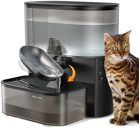 Wireless Cat Water Fountain No Filters, Wastewater Separation, FE...