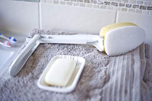 Image of Bathroom Sponge on Handle, White, 1PK
