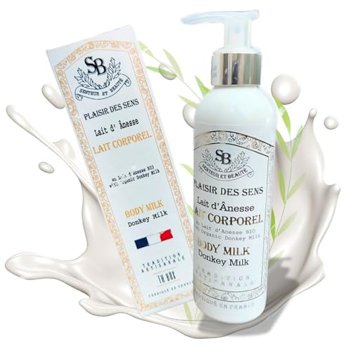 Lait Corporel au Lait d’Ânesse BIO – Hydratation Intense Peaux Sèches & Sensibles – Corps & Visage – Fabriqué en France – 200 ml