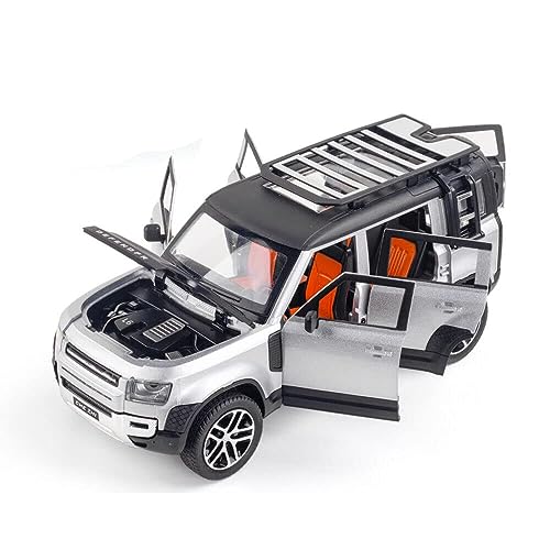 Image of LONGMIRE Metal Pull Back Diecast Car Pull Back Model with Sound Light Boys Gifts Toys for Kids Pack of 1, Multicolor (1:24 Land Rover Defender)