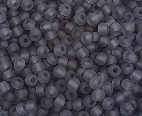 Czech Glass Seed Bead/Pony Bead 6/0 Transparent Grey Matte - 500g Bulk Bag by Preciosa (Jablonex)