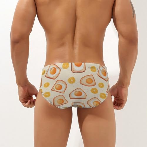 Breakfast Items Eggs and Toast Men's Swim Brief Sexy Bikini Swimwear Swimsuit Trunks Bathing Suits2
