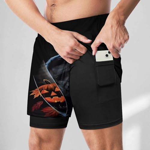 Men's Beach Pants Halloween Michael Myers Summer Board Shorts with Pockets Beach Shorts Bathing Suits for Men2