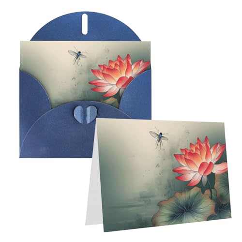 Cartes vierges fleurs et libellule pour envoyer des mots d'encouragement