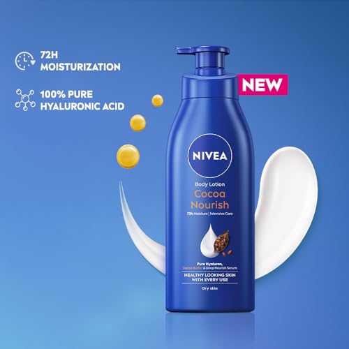 NIVEA Cocoa Nourish 400ml Body Lotion with Deep Moisture Serum| 72 H Moisturization | With Cocoa Butter & Coconut Oil | Non Greasy & Healthy Looking Skin |For Very Dry Skin - Image 6