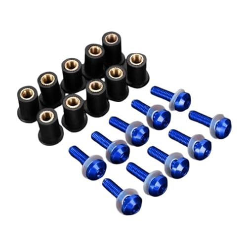 Kit de 10 vis de pare-brise moto bleu en aluminium pour Suzuki GSXR 600 750 1000 K1 à K11