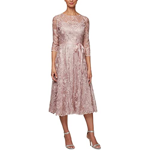 Embroidered Dress with Illusion Sleeves 