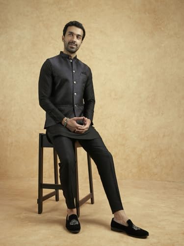 Image of KISAH Men's Jacket - Textured Silk Blend Jacquard - Indian Wedding Outfit for Men - Ideal for Weddings and Festivals