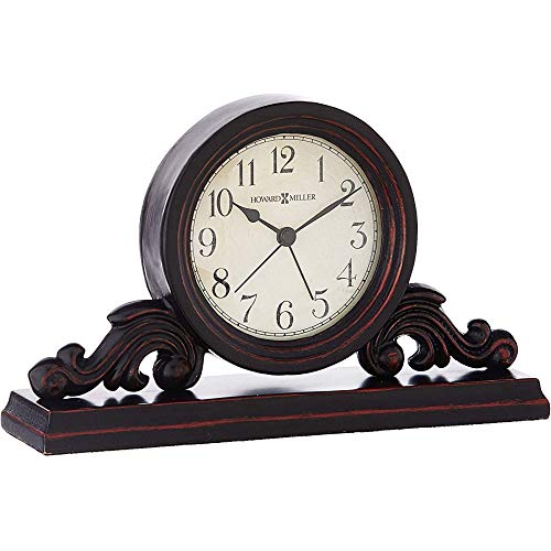 Howard Miller Bishop Table Clock - Vintage Quartz Movement with Wooden and Metal Design, Decorative Battery-Operated Analog Desk Alarm Clock - for Office, Bedroom, Living Room, Shelf, and Home Decor - Image 4