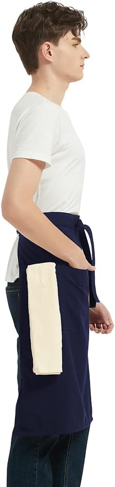 PINDUNCHEF Unisex Two Pocket Bbq Bistro Waiter CookingApron Waterproof Stain Resistant Waist apron