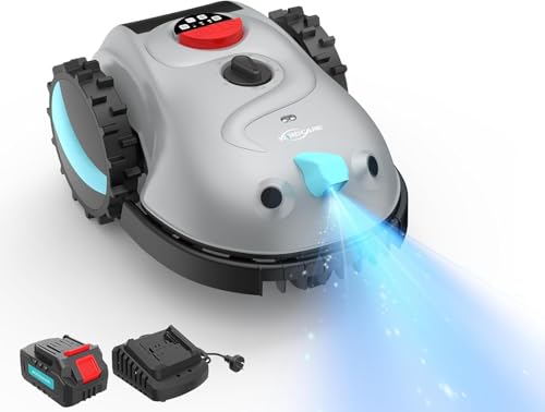 YARDCARE V100 Mähroboter ohne Begrenzungskabel, mit Vision-Navigation, Hindernisvermeidung(150 Arten), 4,0 Ah Akku Rasenmäher Roboter, Rasenroboter mit Graskamm, Ersatzklingen
