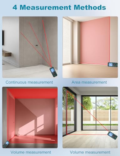 Laser Entfernungsmesser 50 m, RockSeed Tragbarer Laser Entfernungsmesser, Digitale Entfernungsmessung mit 2 Wasserwaagen, Laser Entfernungsmesser mit 5-Einheiten-Umrechnung