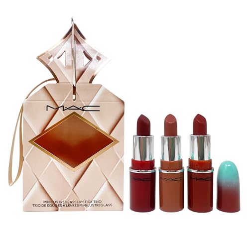 MAC MAC Cosmetics Holiday Exclusive Wildest Gleams Mini Lustreglass Lipstick Trio: Classics - Spice It Up Thanks its MAC and Business Casual