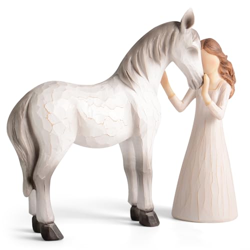 Cadeaux de cheval pour filles – Cadeaux pour les amateurs de chevaux pour femmes et filles, symbole d'amitié, ornements de cheval en résine faits à la...