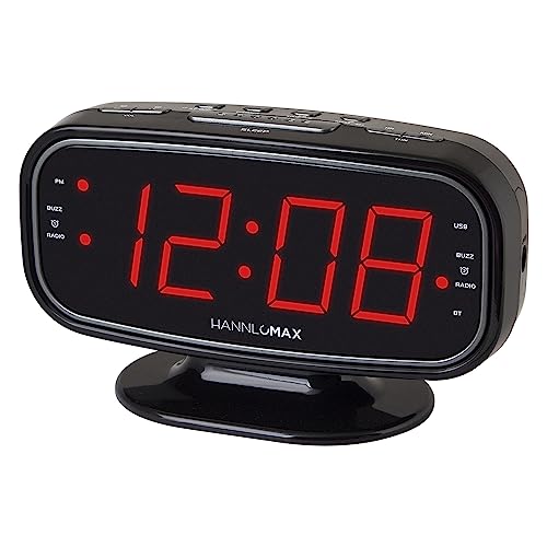 HANNLOMAX HX-153CR PLL AM/FM Radio Alarm Clock, 1.8