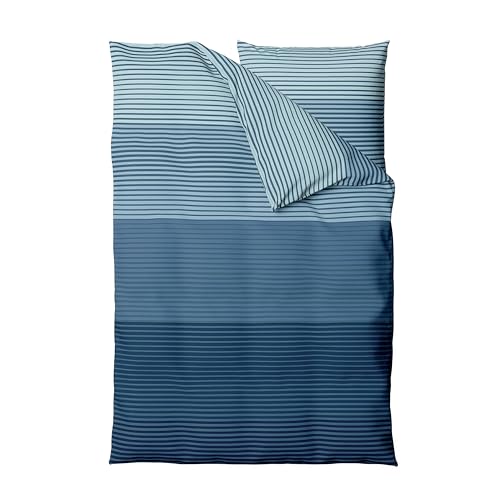 NYALETTE Bettwäsche 135x200 Baumwolle Bettwäsche-Sets Premium Blau...