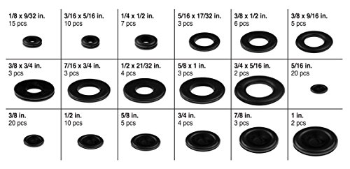 Performance Tool W5214 125Pc Rubber Grommet Assortment In Organizer Case For Vehicle Maintenance And Repair In Auto Shops And Garages #TOP3