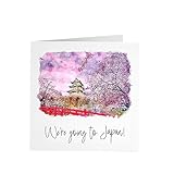 Tarjeta de felicitación con texto en inglés «We're Going To Japon», cumpleaños, aniversario, Navidad, sorpresa, vacaciones, Asia Japón