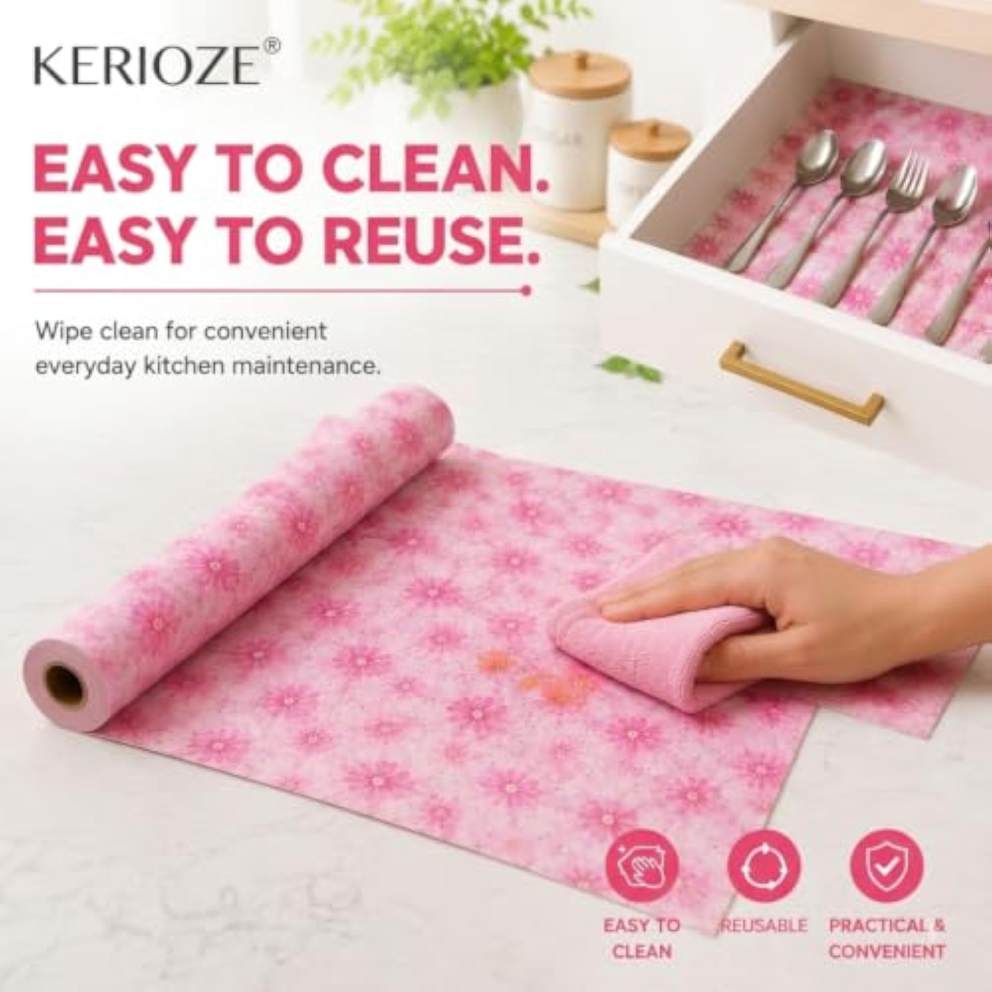 Non-Adhesive Drawer Liner Shelf Liners for Kitchen