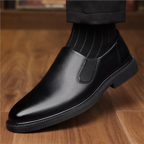 Men's Spring Simple Trendy Slip On Loafers Casual Driving Shoes Lightweight Leather Shoes for Middle Aged Dad Comfortable Fashion Footwear2