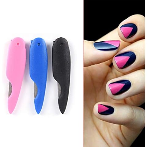 3Pc Foldable Stainless Steel Metal Nail Art New Pedicure Tool File Manicure Cover