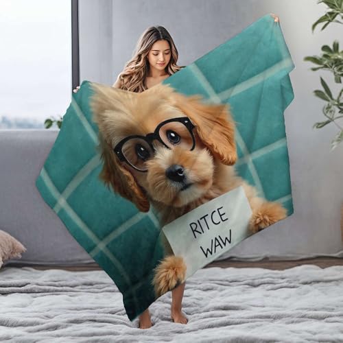Couverture de lit chiot lunettes Ritce Waw cadeau idéal - 2