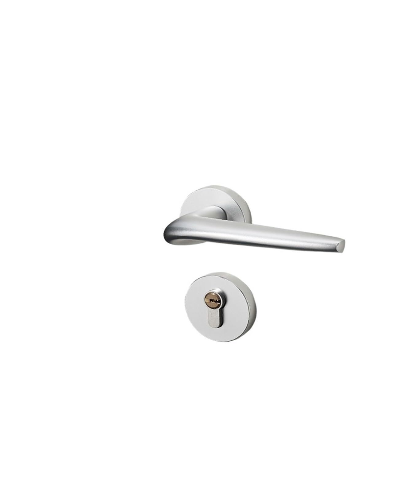 Serrure de porte de chambre en aluminium Solid Space argent poignée luxe D41