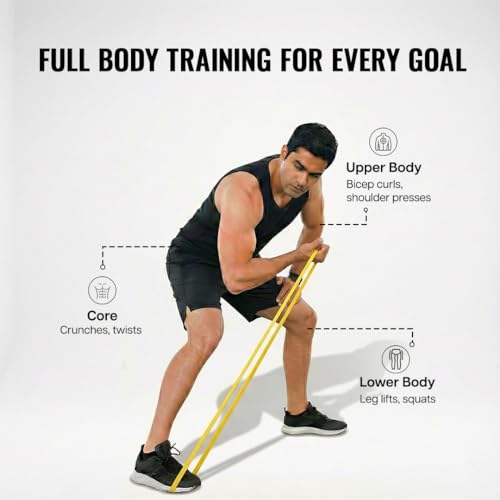 Image of Wiselife Fabric Resistance Power Band, Pull Up Bands, Pull Up Assistance Bands, Workout Bands, Exercise Bands, Resistance Bands For Legs, Working Out, Muscle Training, Pull Up Assist Upto 7Kg(Yellow)