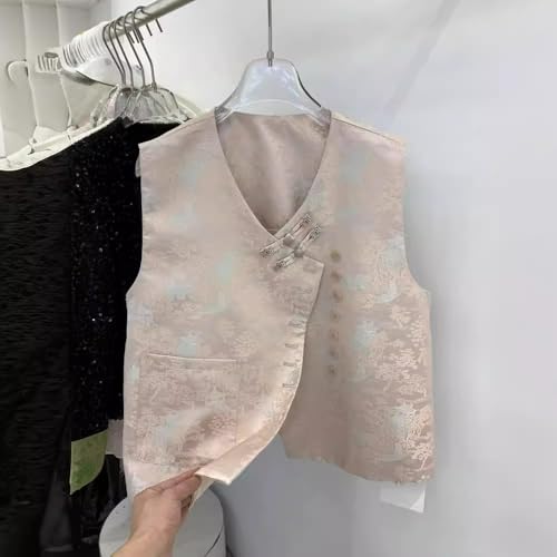 Chal sin mangas irregular con botones de rana de alta sastrería tradicional para mujer 5
