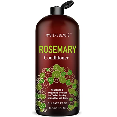 Mystere Beaute Rosemary Conditioner - Volumizing Hair Conditioner Promotes Hair Growth & Scalp Health - For Thicker Healthier Hair & Scalp - Sulfate & Paraben Free, For Men Women - 16 Fl Oz #TOP25