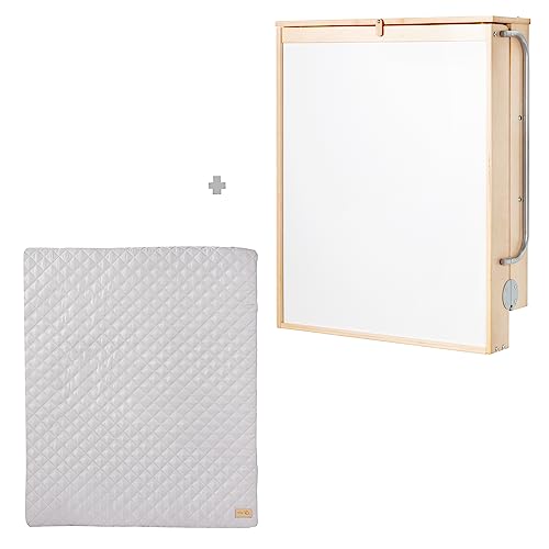 Miniatura 11 de Roba Cambiador De Pañales Plegable De Pared En Madera Natural Colchón Resistente Al Agua Style Gris - 2 Estantes Prácticos - Soporta Hasta 15 Kg - Ahorro De Espacio