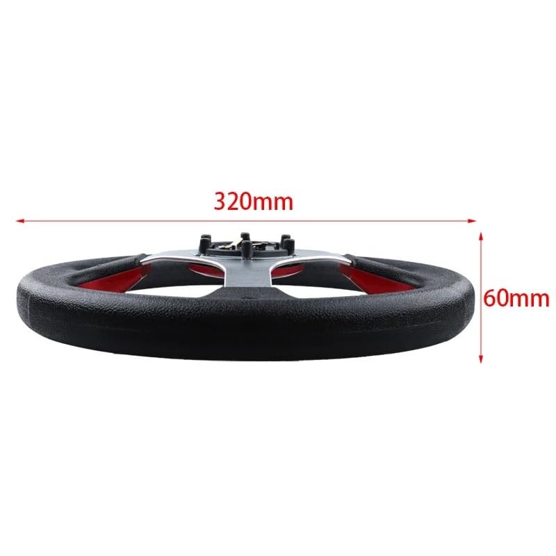 Volante da Corsa universale,Volante da Corsa Volante universale 320mm Telaio in alluminio PVC for auto da corsa(Titanium)