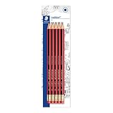 Fácil de borrar y afilar Staedtler Tradition HB Pencils with Eraser Pack of 10 Blister Card