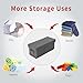 NUSWOR Premium CD Storage Box | Stackable CD Organizer Box with Lid | Holds 140 Jewel Cases | 14.37 x 5.5 x 6.3 inches | 4 Pack | Grey