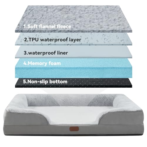 Dokdogs Orthopedic Dog Bed Washable Small Dog Bed Waterproof Memory Foam Dog Bed Durable Dog Sofa Pet Bed Removable Cover With Zipper And Bolster Nonslip Bottom thumb #2