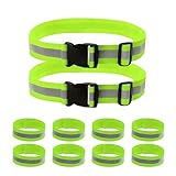 GOOFIT Reflective Safety Belt, High Visibility, 2 Reflective Safety Belt Adjustable & 8 Elastic Reflective Wristbands,Reflective Belt for Jogging, Cycling, Running, Hiking
