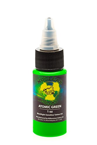 MOM'S Nuclear UV Blacklight Colors Tattoo Ink - Atomic Green UV Blacklight Ink - 1/2oz by moms