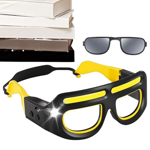 Gafas de luz LED | Linterna frontal recargable inteligente de 5 modos, anteojos de seguridad para camping, actividades nocturnas, camping, conducción, ciclismo, correr,