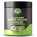 Replenify Super Greens Powder – Natural Energy & Detox Blend with 9 Organic Superfoods – 30 Servings – Greens Supplement for Gut Health, Immunity & Vitality