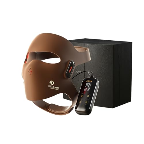 Image of JOVS Red Light Therapy Mask for Face, LED Light Therapy Mask with 4D Laser & FPT Narrow-Beam Technology, 6x More Powerful than LED, 660 /850 /940 /1064nm for Precision Anti-Wrinkle,Brown | JOVS Red Light Therapy Mask for Face