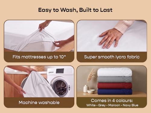 Image of SleepyCat Waterproof Lycra Mattress Protector | Double 78x48 | White