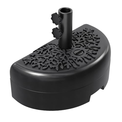 Garvee Half Round Umbrella Base 68LBS Patio Umbrella Base with 1.57 & 1.91 Poles Water Sand Fillable Umbrella Srand for Deck Lawn Poolside
