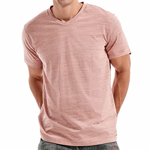 KLIEGOU Men’s V Neck T Shirts – Casual Stylish Fitted Stretch Tees for Men